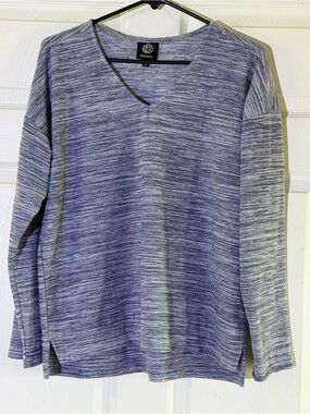 bobeau Men's Heathered Blue V-Neck Sweater